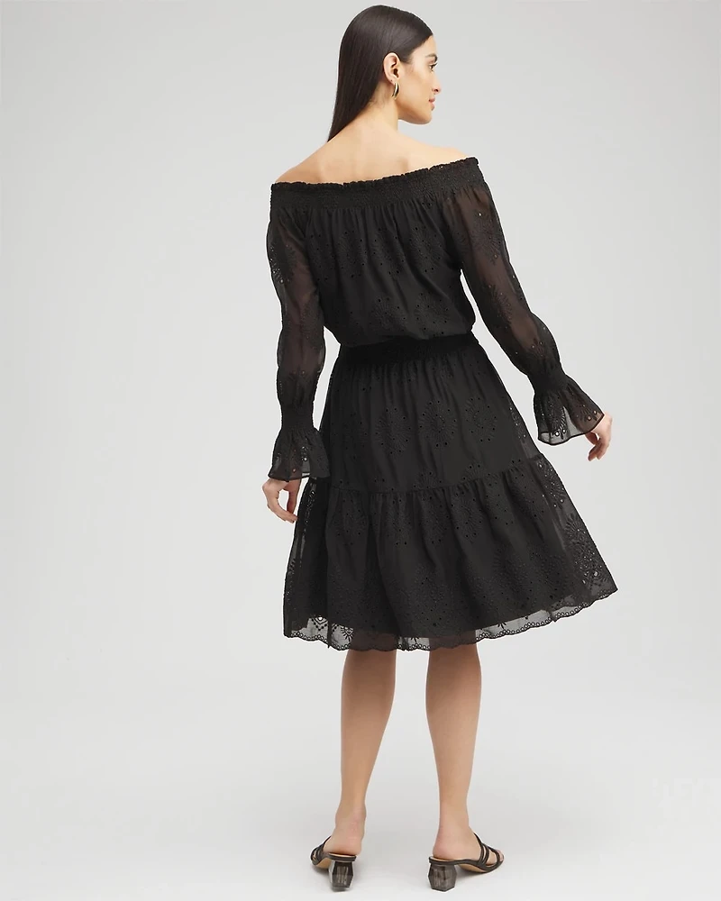 Chiffon Eyelet Dress