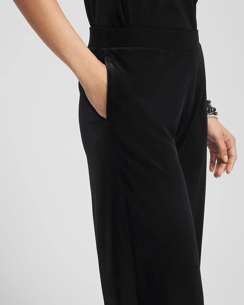 Petite Travelers™ Velvet Wide Leg Pant