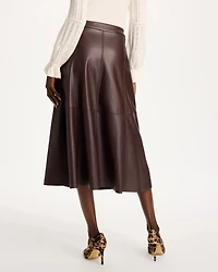 Chocolate Faux Leather Skirt