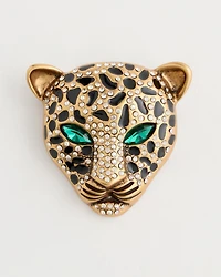 Green Eyed Leopard Brooch