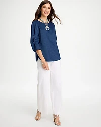 Ruffled Sleeve Knit Tee