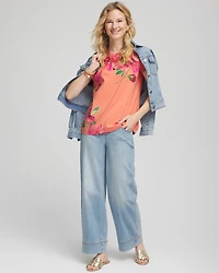 Floral Cap-Sleeve Tee
