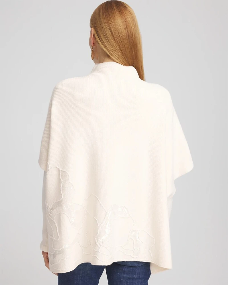 Embroidered Cashmere Blend Poncho