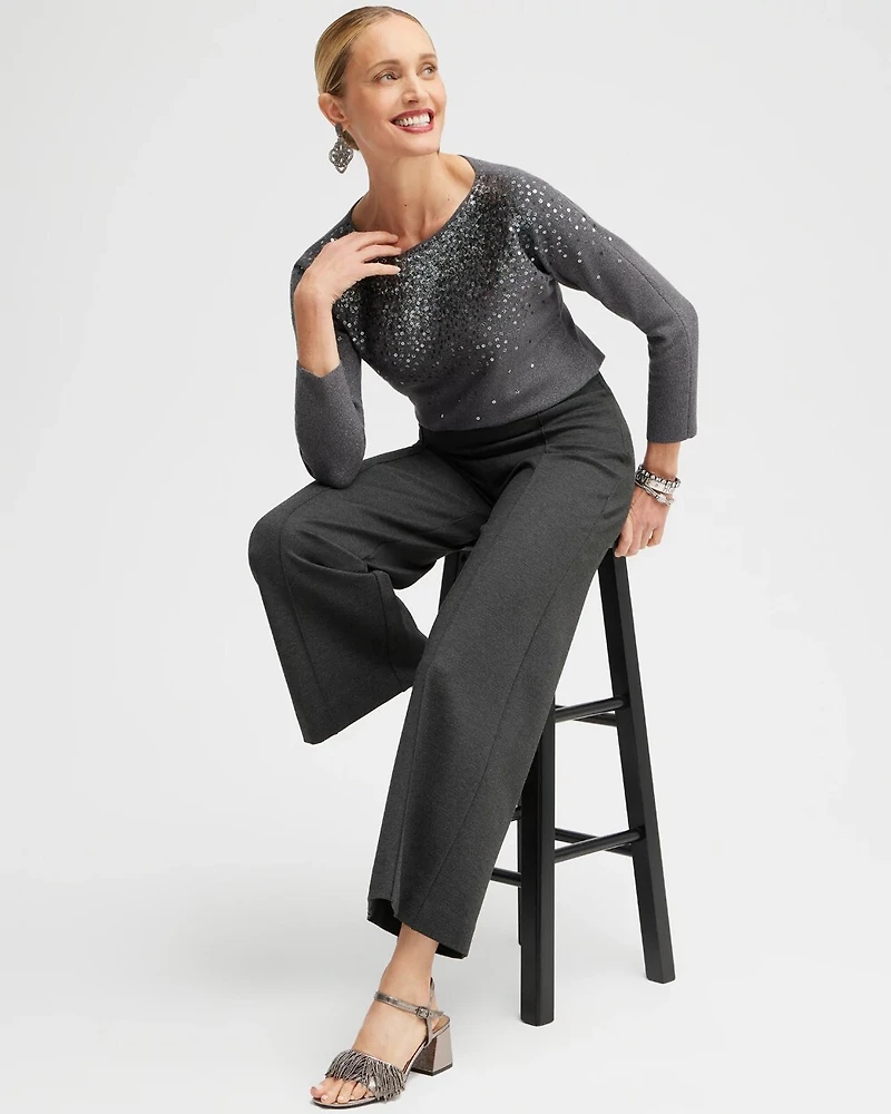 Sequin Ombre Pullover Sweater