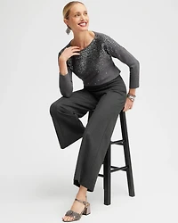 Sequin Ombre Pullover Sweater