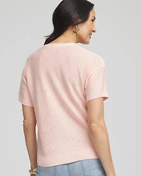 Sequin Short-Sleeved Cardigan