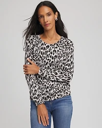 Ella Animal Crewneck Cardigan