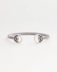 Equestrian Horsebit Silvertone Cuff Bracelet