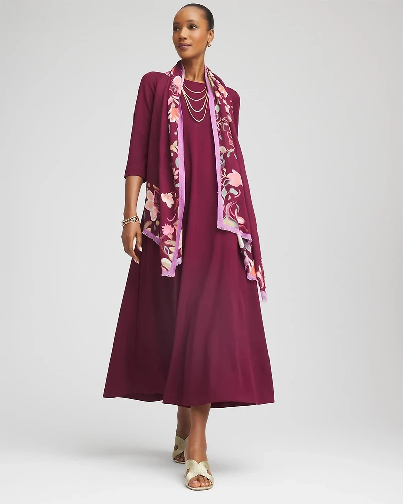 Seamed Crepe Maxi Dress