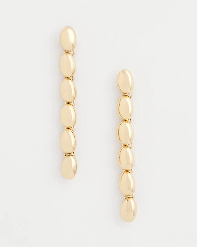 Gold Linear Beaded Earrings
