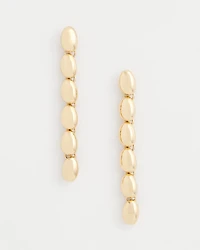 Gold Linear Beaded Earrings
