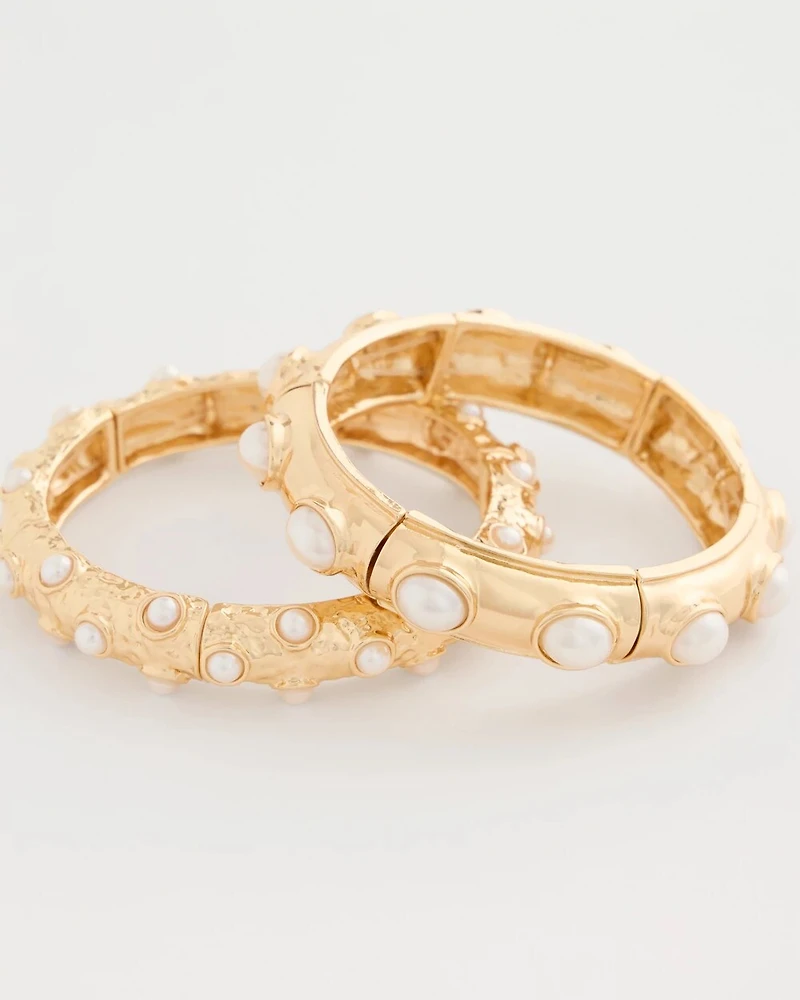 Stretch Cuff Bracelet Set of Two