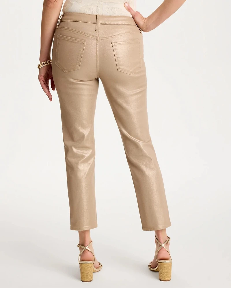 Girlfriend Slim Coated Crop Jeans