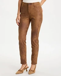 Coated Knit Five-Pocket Skinny Pants