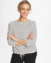 Zenergy® Striped Ottoman Drawstring Top