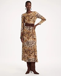 Soft-Stretch Knit Animal Print Dress