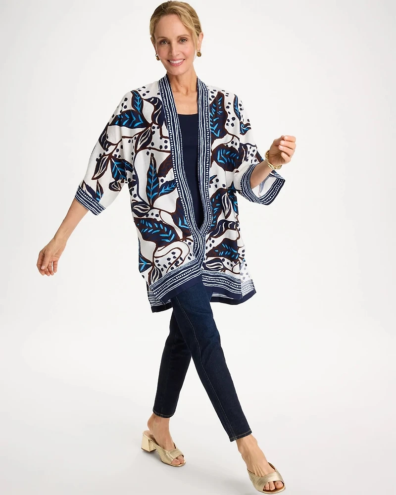 Printed Belted Kimono