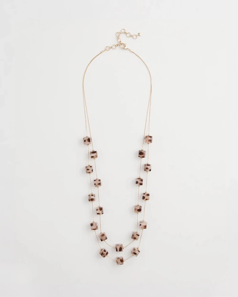 Cubed Tortoise Double-Strand Necklace