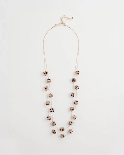 Cubed Tortoise Double-Strand Necklace