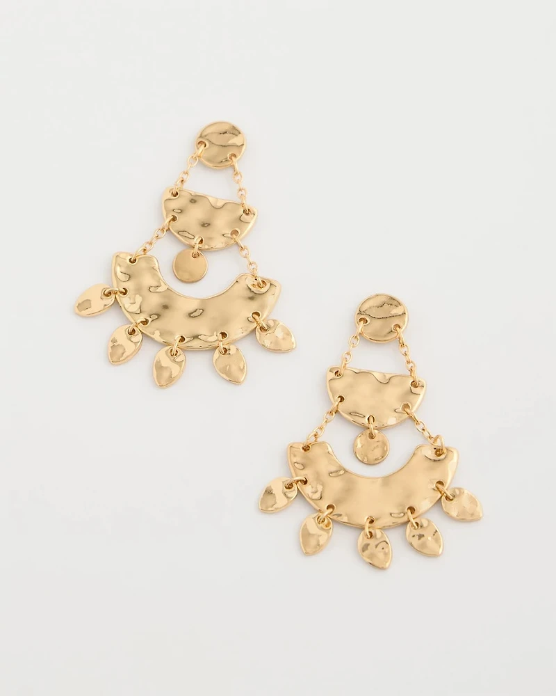 Hammered Chandelier Earrings