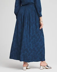 Jacquard Culotte Wide-Leg Pants