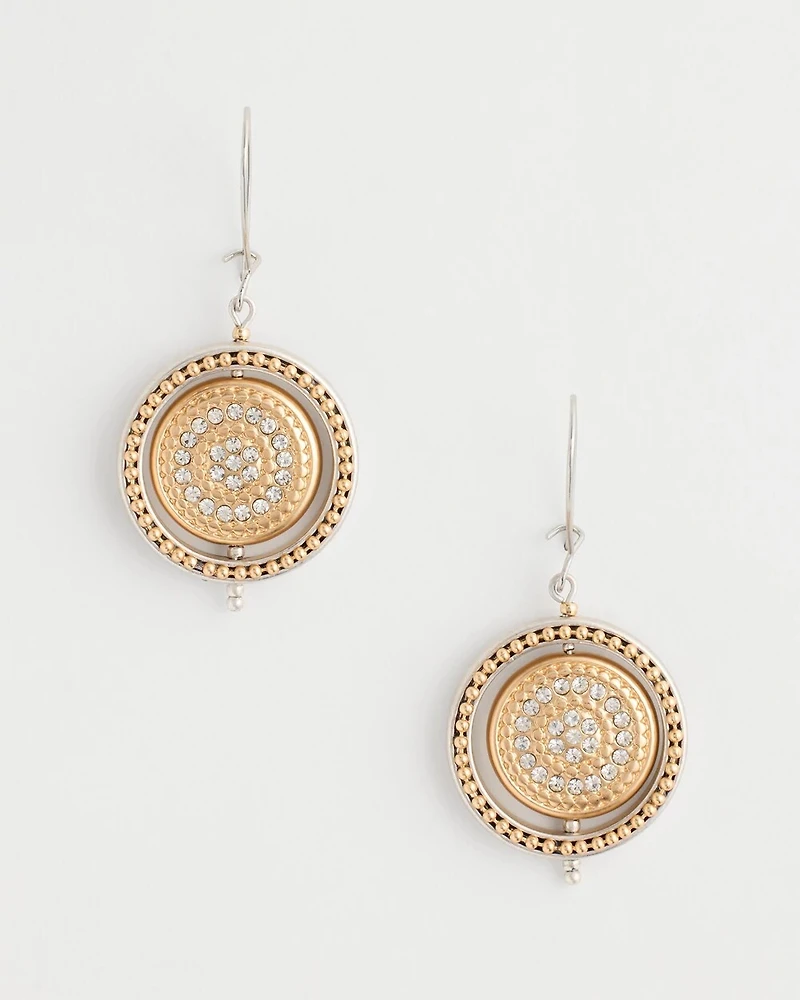 Mixed Metal Medallion Earrings