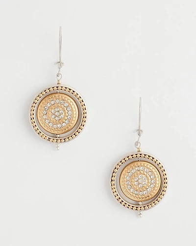 Mixed Metal Medallion Earrings