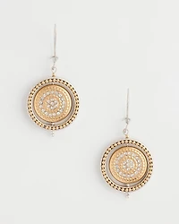 Mixed Metal Medallion Earrings