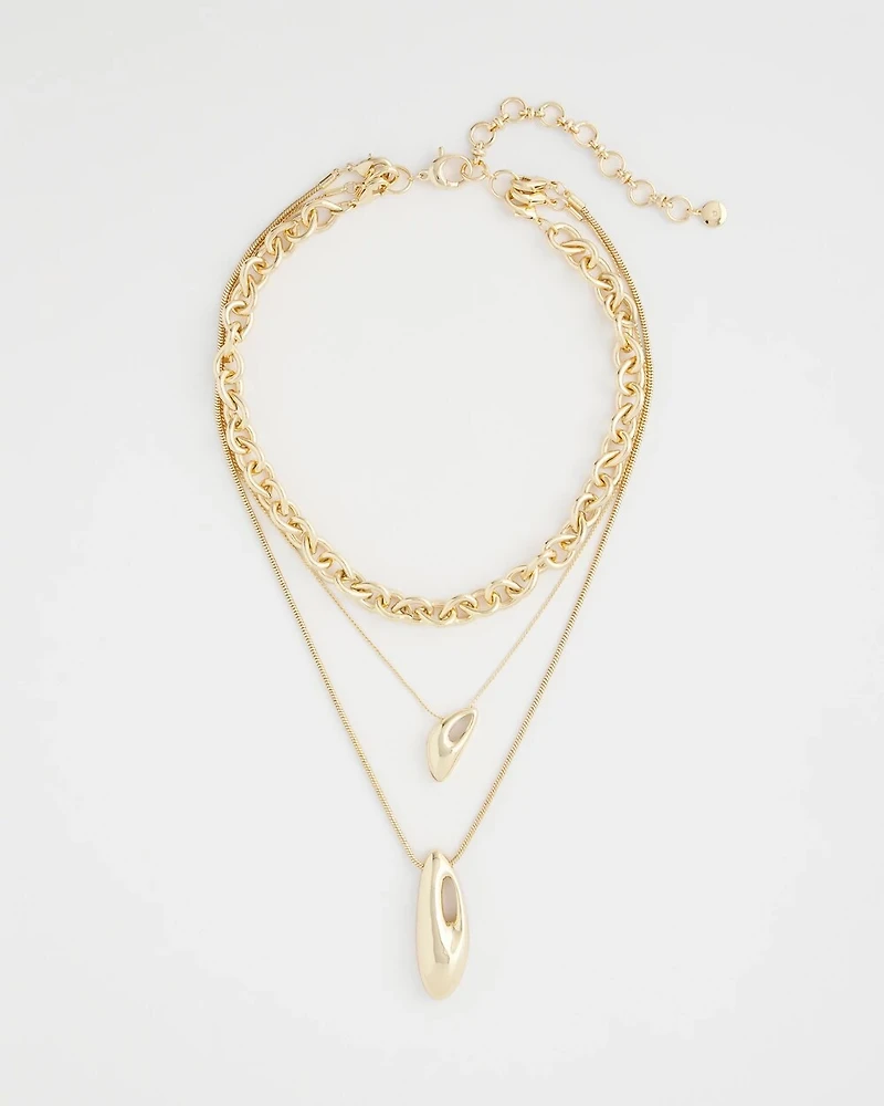 Convertible Three-Strand Pendant Necklace