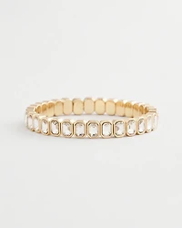 Goldtone Bezel Set Stretch Tennis Bracelet