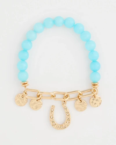 Jade Stone Link Charm Bracelet