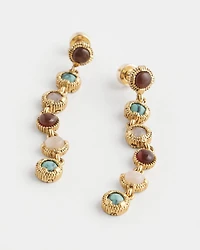 Multi-Color Linear Drop Earrings