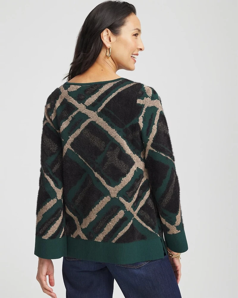 Eyelash Jacquard Pullover Sweater