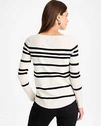Ella Striped Bateau Pullover Sweater