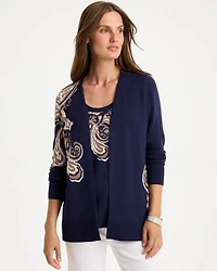 Ella Printed Long-Sleeve Cardigan