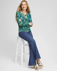 Touch of Cool™ Stripes Shirred Top