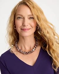 Cubed Tortoise Goldtone Double-Strand Necklace