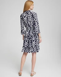 Scrolls Ruffle Bell Sleeve Dress