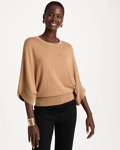 Sequined Cape Sleeve Pullover