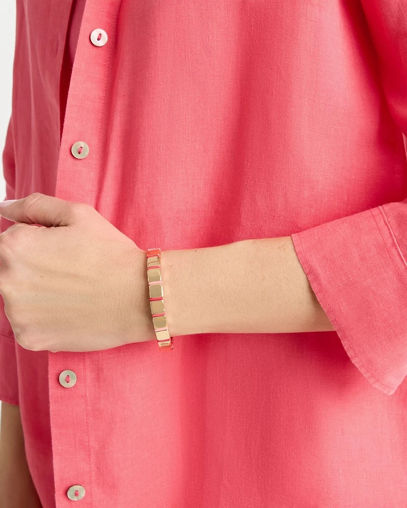 Glam Goldtone Slice Stretch Bracelet