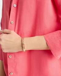 Glam Goldtone Slice Stretch Bracelet