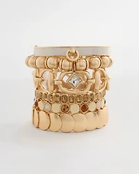 White Enamel Stretch Bracelet