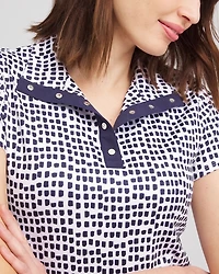 Zenergy® UPF Dots Mockneck Short-Sleeve Top