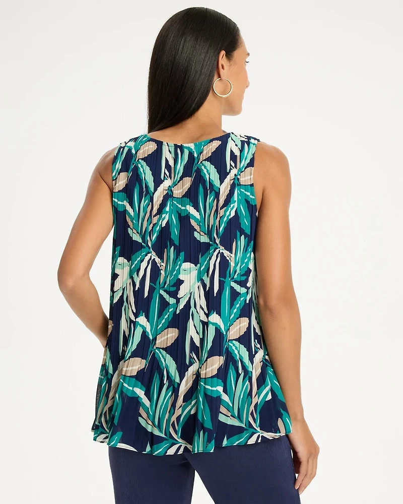 Travelers™ Palm Pleated Chiffon Tank