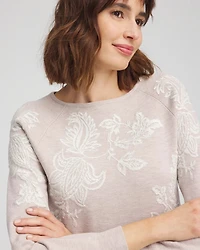 Embroidered Boatneck Sweater