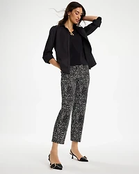 Emme Fly Front Straight Printed Crop Pants