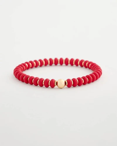 Red Beaded Stretch Bracelet