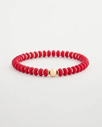 Red Beaded Stretch Bracelet