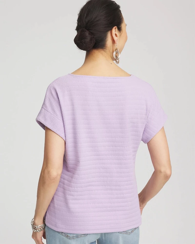 Cap Sleeve Textured Tee