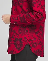 No Iron™ Red & Black Floral Shirt